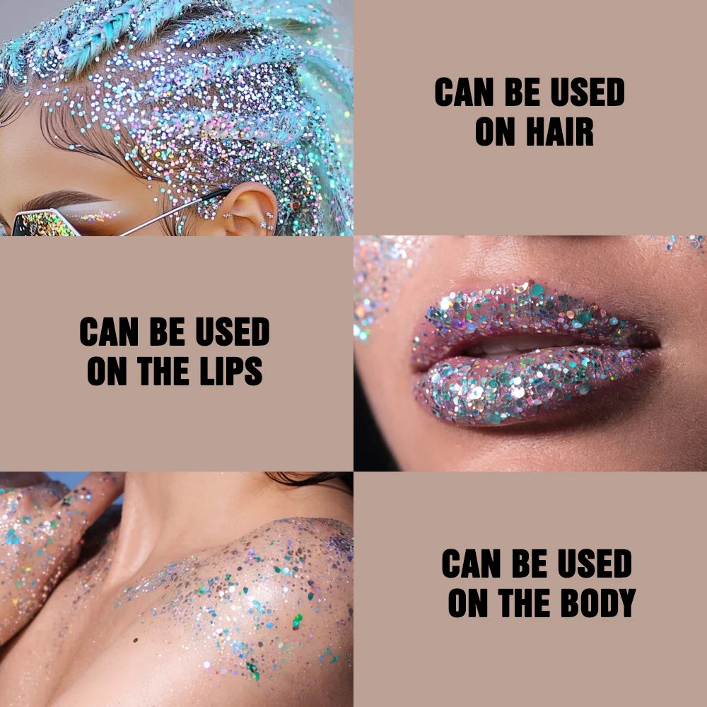 YTRUNS Star Glitter Gel Stick 15g, Chunky Face Body Glitter, Waterproof Long Lasting Shimmer Eyeshadow for Party Stage
