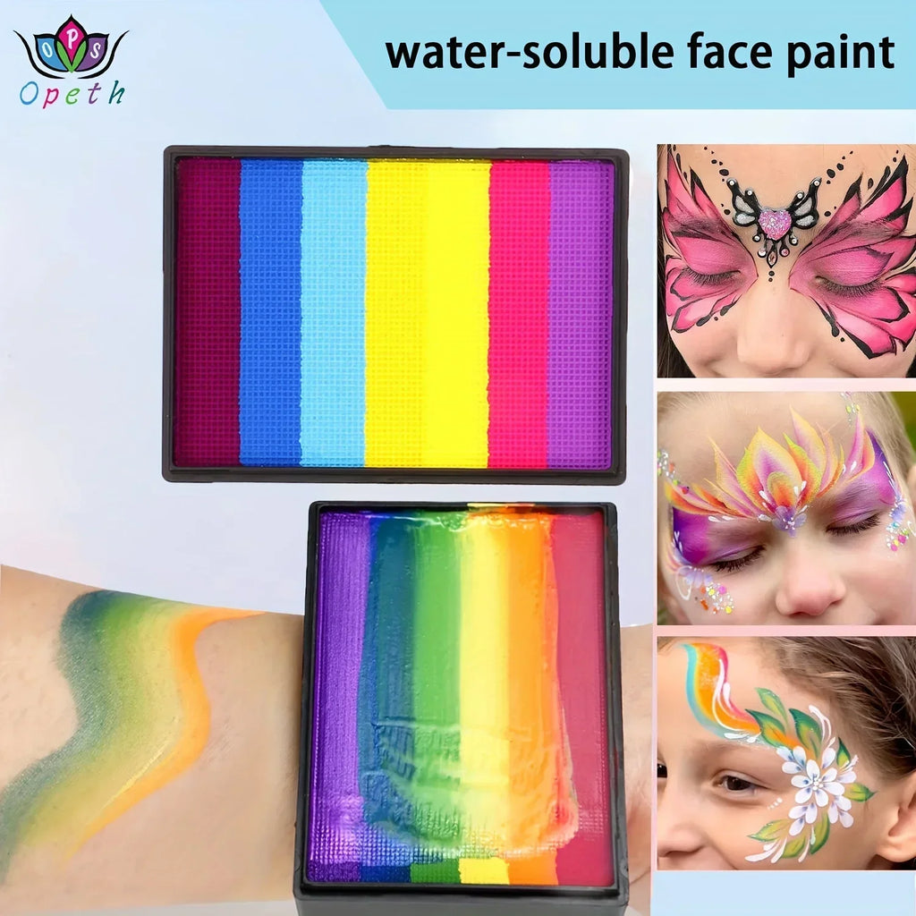 50g Water-Soluble Rainbow Palette Children's Face And Body Paint Halloween Stage Makeup Safe Body Paint Pigments for Face Art