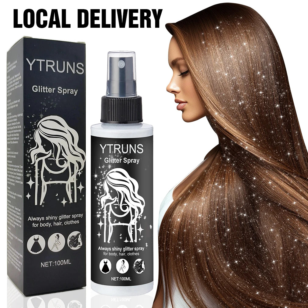 2-Pack Quick Dry Glitter Spray Kit for Hair And Body - High Gloss Shimmer Spray for Lips, Eyes, Face And More - Great for Music